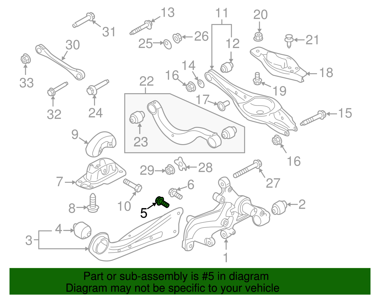 2015-2024 Audi Trailing Arm Upper Bolt WHT-005-747 | Audi USA Parts
