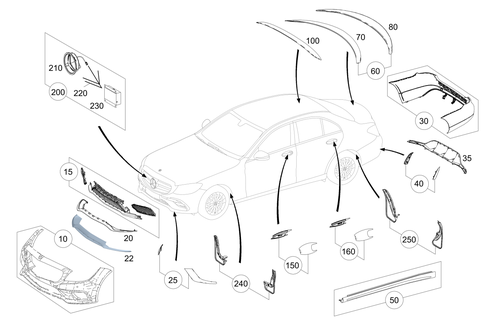 Exterior Detachable Parts for 2015 Mercedes-Benz C400 #0