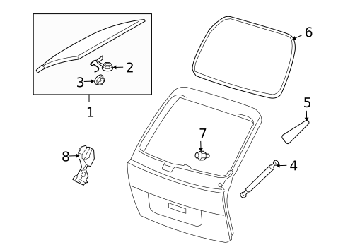 Glass - Lift Gate for 2006 Porsche Cayenne #0