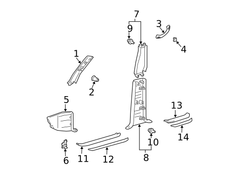 Interior Trim - Pillars for 2007 Toyota 4Runner #0