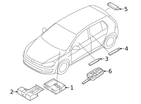Keyless Entry Components for 2020 Volkswagen Golf #0