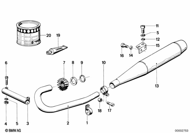 18111230434 - : Exhaust Pipe Left for BMW-Motorrad Image