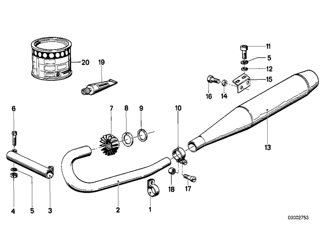18111234442 - : Exhaust Pipe, Right for BMW-Motorrad Image