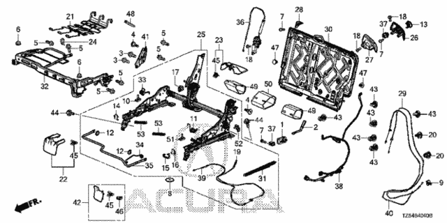 Middle Seat Components (L.) (Bench Seat) for 2014 Acura MDX #0