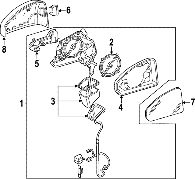 8Y1857410A9B9 - Body: Mirror Assembly for Audi Image