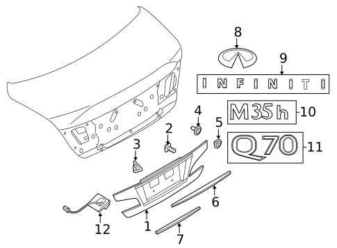 Exterior Trim - Trunk for 2014 INFINITI Q70 #1