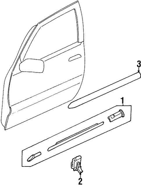 Exterior Trim - Front Door for 1997 Mercury Tracer #0