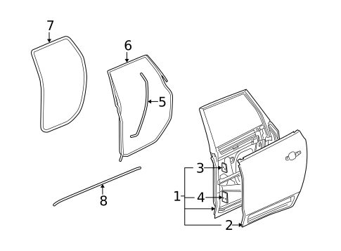 Door & Components for 2010 Buick Enclave #0
