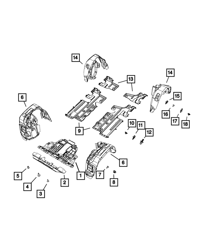 « 68420672AA – Body Sheet Metal Except Doors : Avant Blindage Inferieur pour Mopar Image »