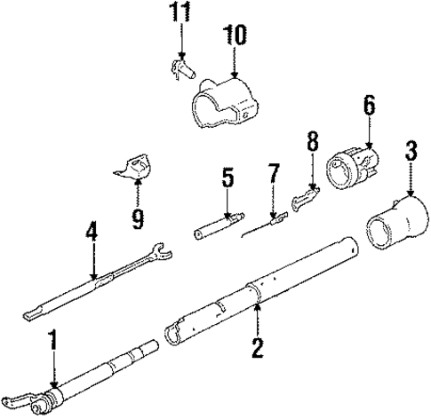 Tilt Steering Column Components for 1991 Cadillac Brougham #0
