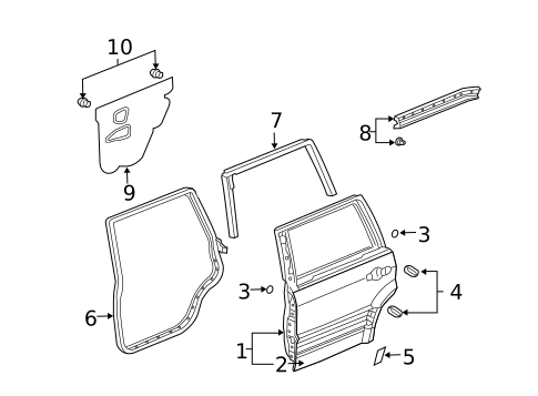 Door & Components for 2004 Honda Pilot #0
