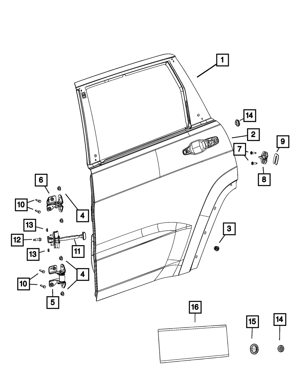 2021-2024 Jeep Grand Cherokee L Rear Door Outer Repair Panel