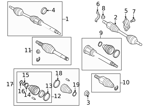 CV Components for 2013 Ford Transit Connect #0