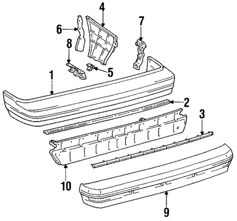 Bumper Assembly - Rear for 1984 Toyota Camry #0