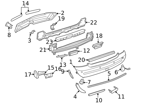 Bumper & Components - Rear for 2005 Mini Cooper #1