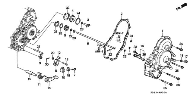 AT Right Side Cover (A4RA) for 1997 Honda Civic #0