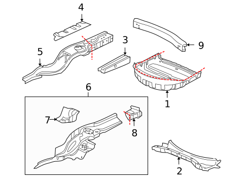 Rear Floor & Rails for 2018 Jaguar XJR575 #0