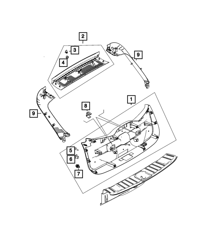 7MS68LXHAA - Interior Trim: Liftgate Trim Lower Panel for Mopar Image