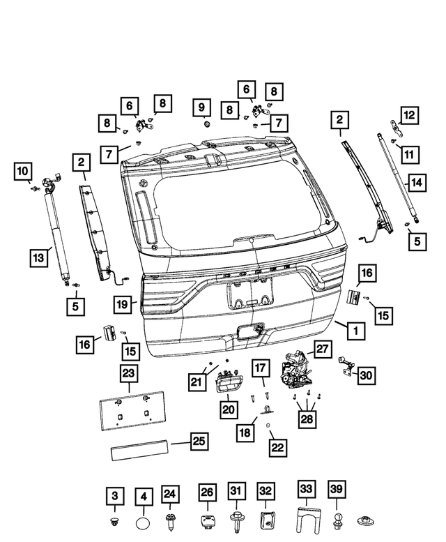 1YK38WHCAE - : Lift-Gate Handle for Mopar Image