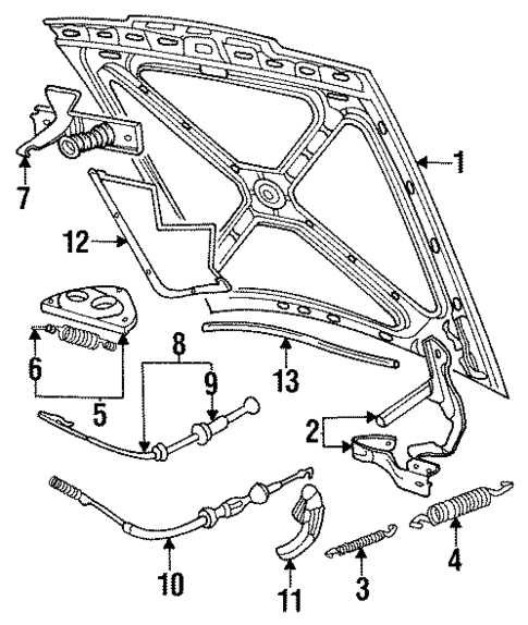 Hood & Components for 1992 Volvo 240 #0