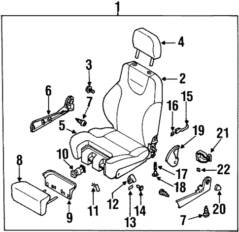 Front Seat Components for 1999 Isuzu VehiCROSS #0