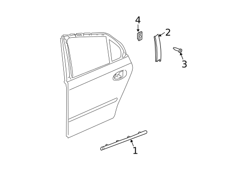 Exterior Trim - Rear Door for 2008 Saab 9-3 #0