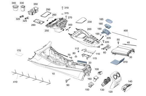 Housing with Tray, Armrest, and Ashtray for 2023 Mercedes-Benz AMG GT 63 S #0