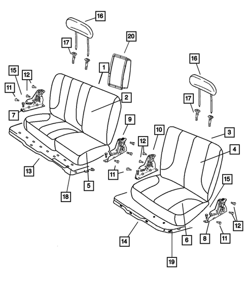 Rear Seats - Second Row for 2012 Ram 2500 #1