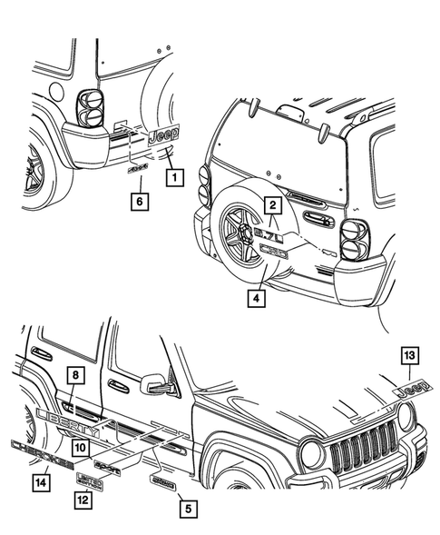Decals and Tapestripes for 2003 Jeep Liberty #0