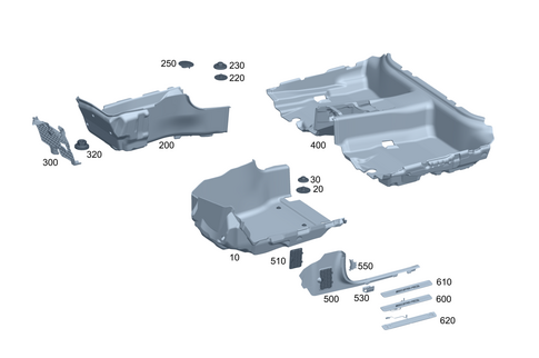 Floor Covering, Entrance Trim and Footrest in Driver Compartment for 1985 Mercedes-Benz 300CD #0
