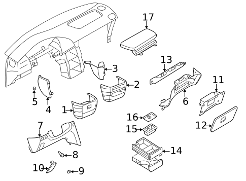 Instrument Panel Components for 2000 Nissan Quest #0