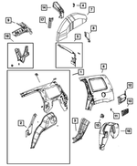 68001964AA - Body Sheet Metal Except Doors: Quarter Inner Panel, Right for Mopar Image