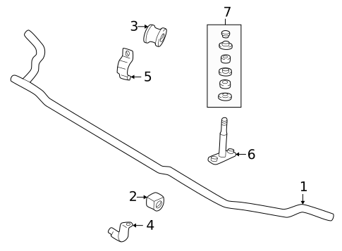 Stabilizer Bar & Components for 2002 Mitsubishi Montero Sport #2