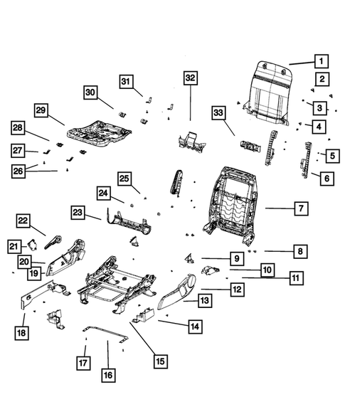 Front Seats - Adjusters, Recliners, Shields and Risers for 2017 Jeep Patriot #1