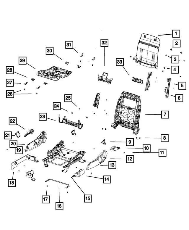 1RX05DK2AA - Interior Trim: Front Seat Back Panel for Jeep: Compass, Patriot Image