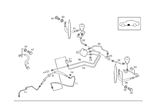 Rear Line Arrangement in Case of Self-Levelling Device for 1999 Mercedes-Benz E430 #0