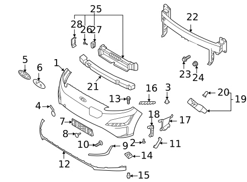 Bumper & Components - Front for 2022 Hyundai Kona Electric #0