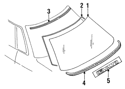 Back Glass for 1994 Subaru Legacy #0