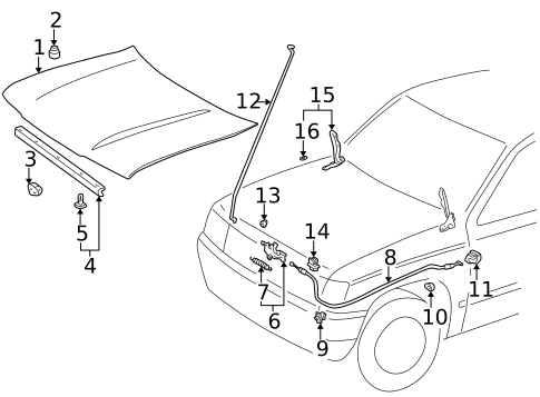 Hood & Components for 1997 Toyota 4Runner #0