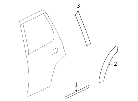 Exterior Trim - Rear Door for 2006 Saab 9-7x #0
