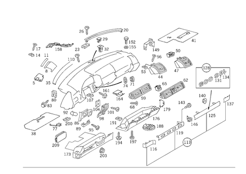 Detachable Components, Instrument Panel for 1993 Mercedes-Benz 300SD #0