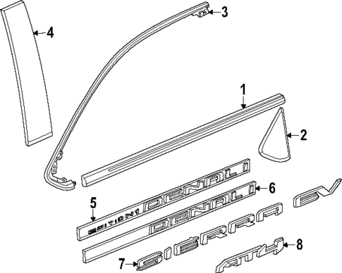Exterior Trim - Front Door for 2025 GMC Sierra EV #0