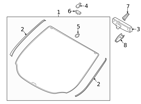 Glass - Windshield for 2016 Ford Escape #0
