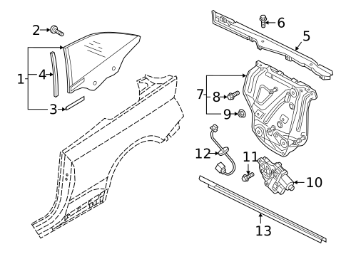 Glass, Windows & Related Components for 2023 Audi A5 Quattro #0