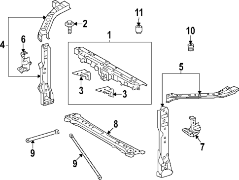 Radiator Support for 2025 Toyota Camry #0