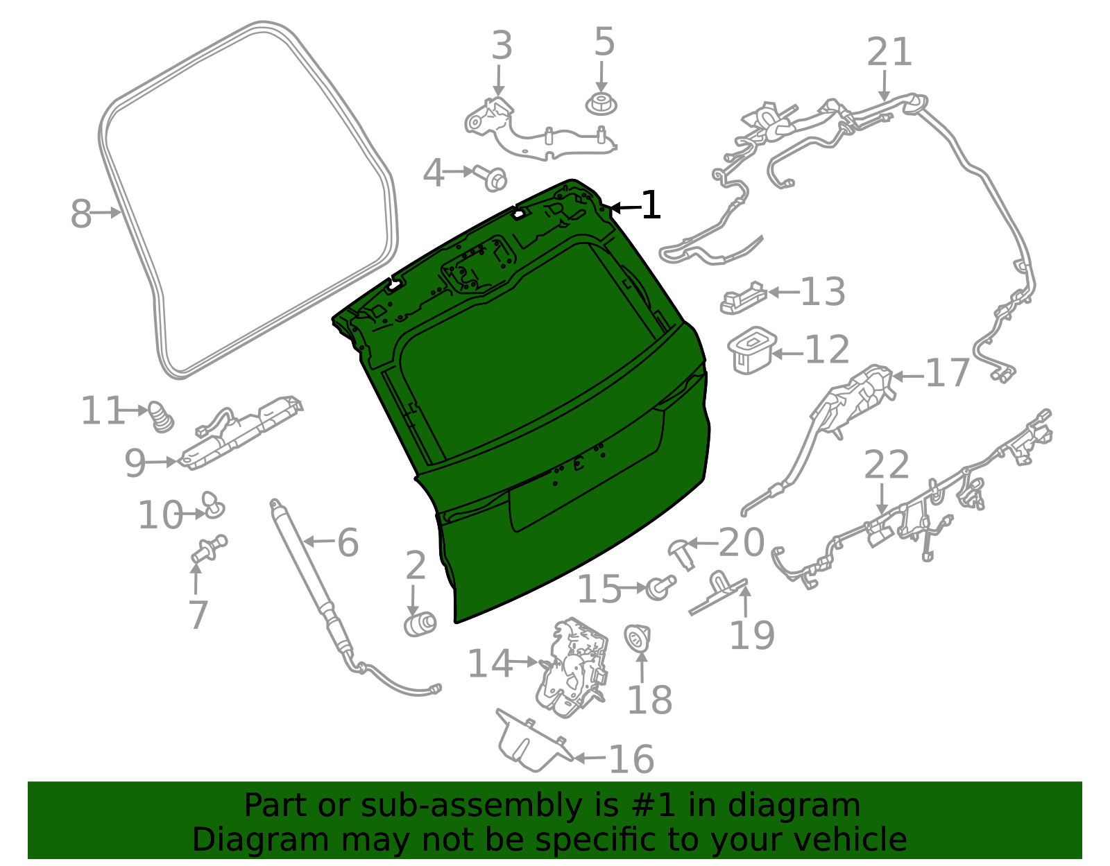 2014-2022 Land Rover Range Rover Sport Lift Gate LR181165 | Land Rover ...