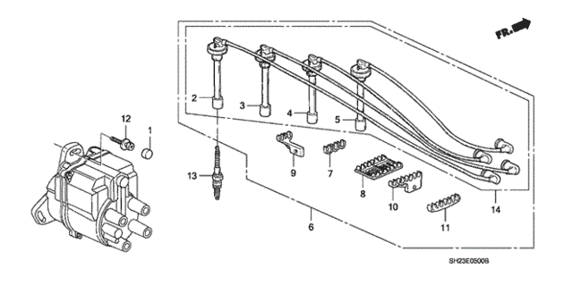 High Tension Cord - Spark Plug for 1991 Honda CRX #0