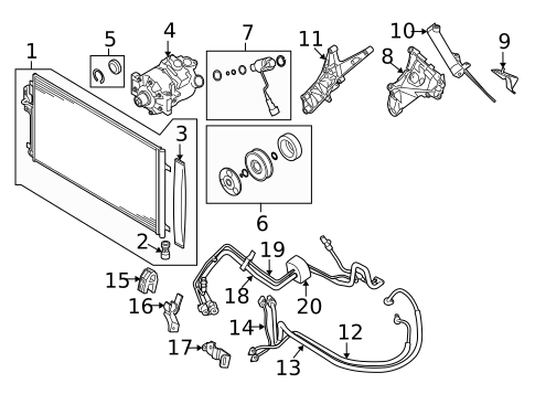 Condenser, Compressor & Lines for 2009 Volvo V70 #0