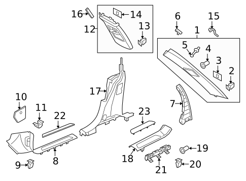Interior Trim - Pillars for 2024 Porsche 718 Boxster #5