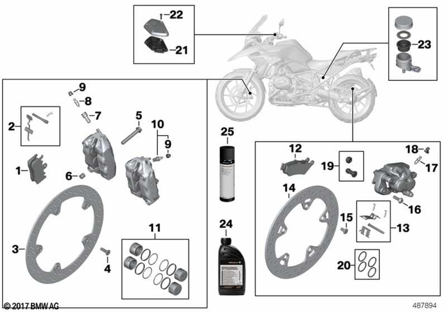 34118548028 - Service and Scope of Repair Work: Set of Brake Pads Front - Brembo for BMW-Motorrad Image